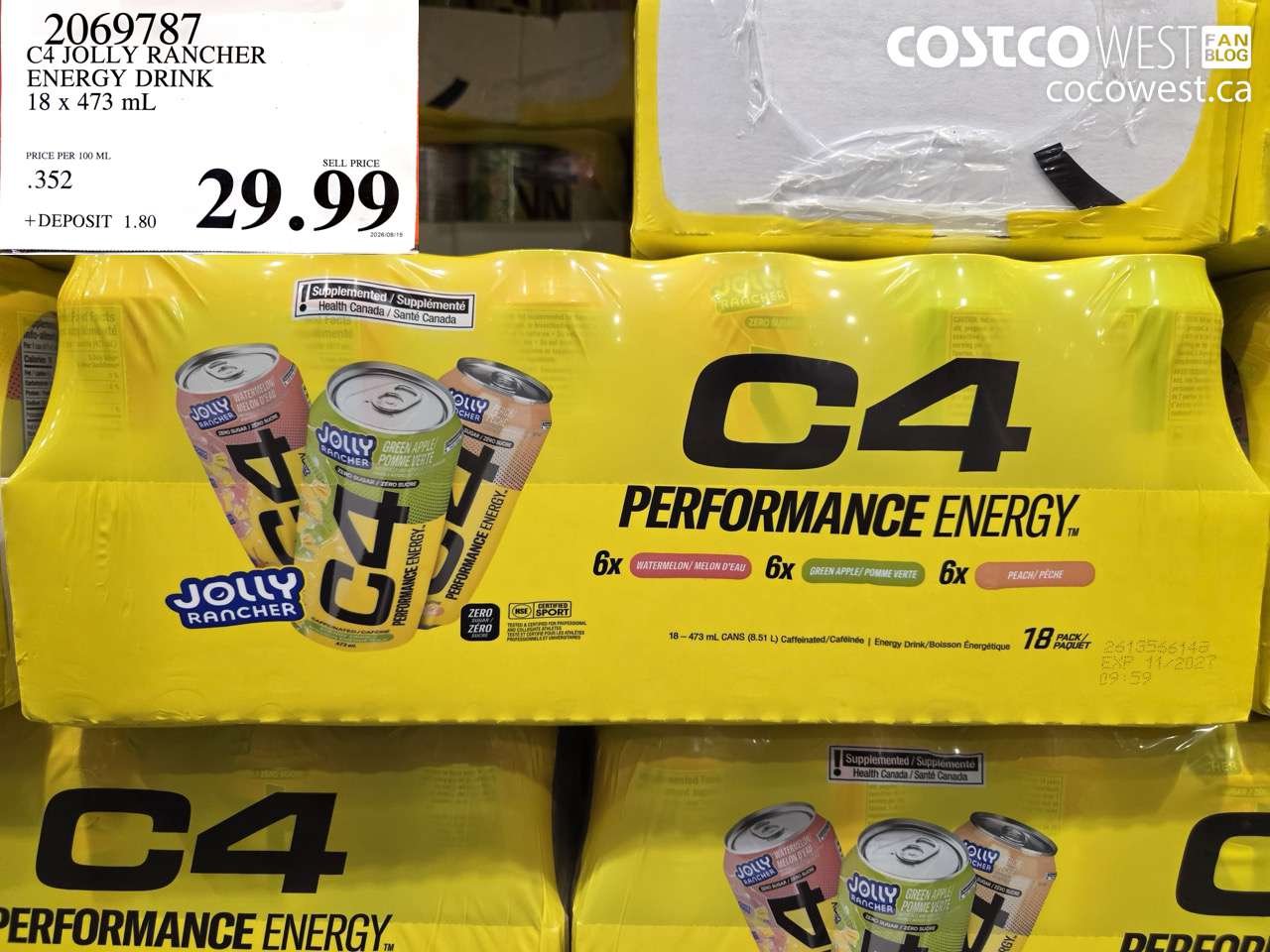 C4 JOLLY RANCHER ENERGY DRINK 18 X 473 ML