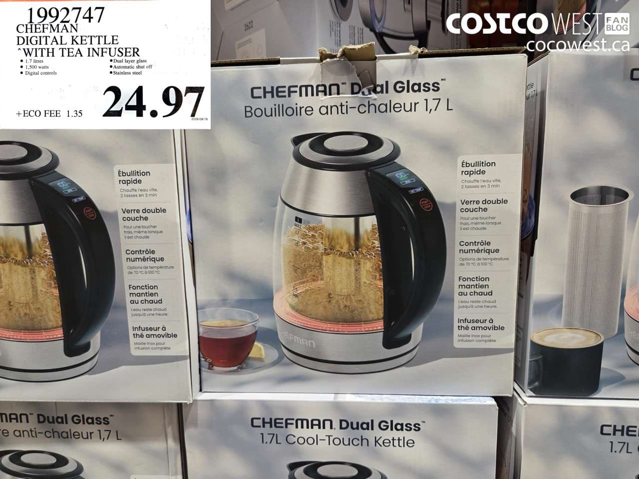 chefman digital kettle with tea infuser