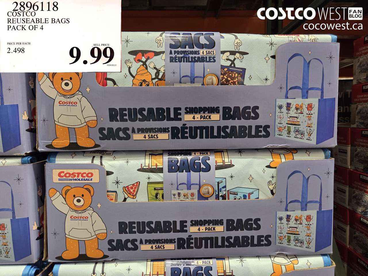 COSTCO REUSEABLE BAGS PACK OF 4
