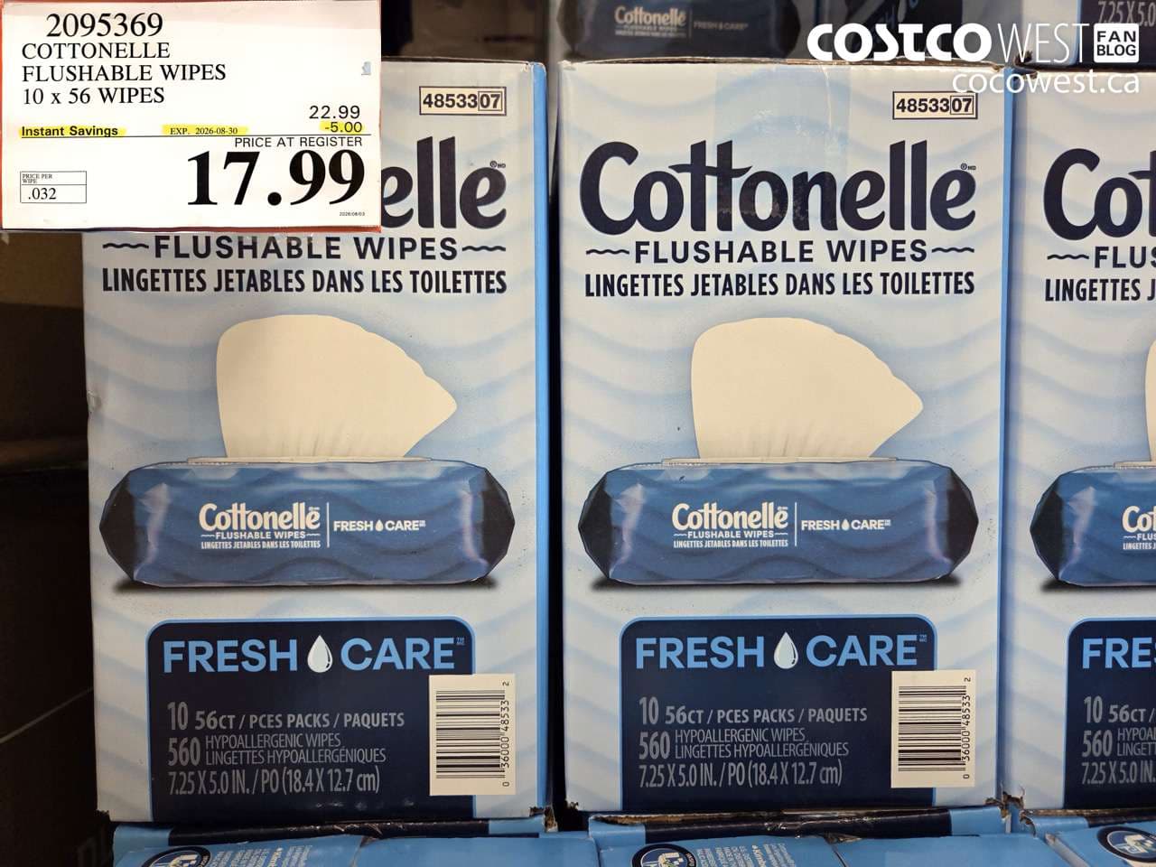 cottonelle flushable wipes 10 x 56 wipes