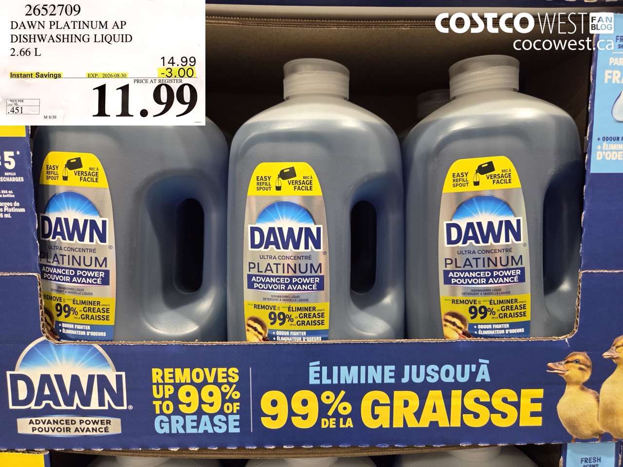 dawn platinum ap dishwashing liquid 266 l