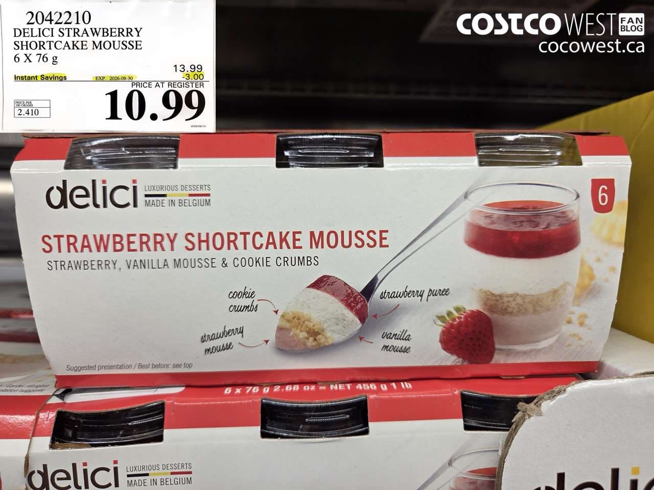 delici strawberry shortcake mousse 6 x 76 g