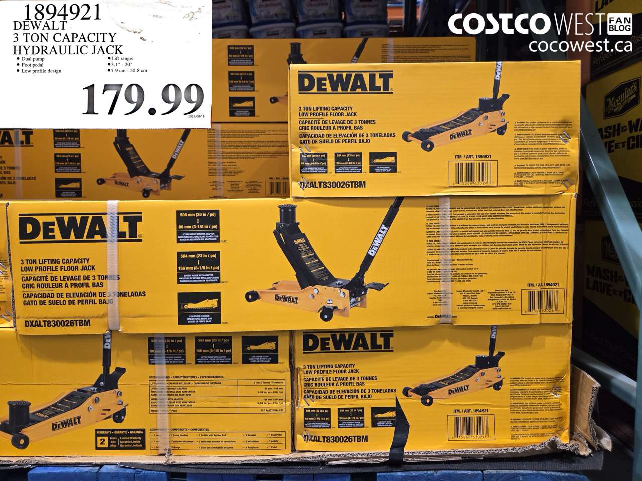 dewalt 3 ton capacity hydraulic jack