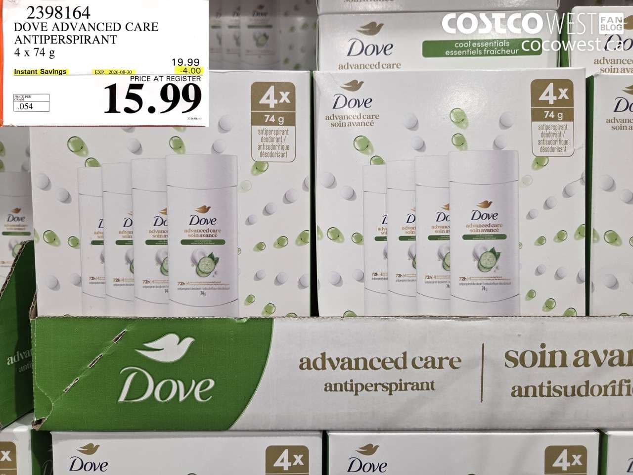 dove advanced care antiperspirant 4 x 74 g