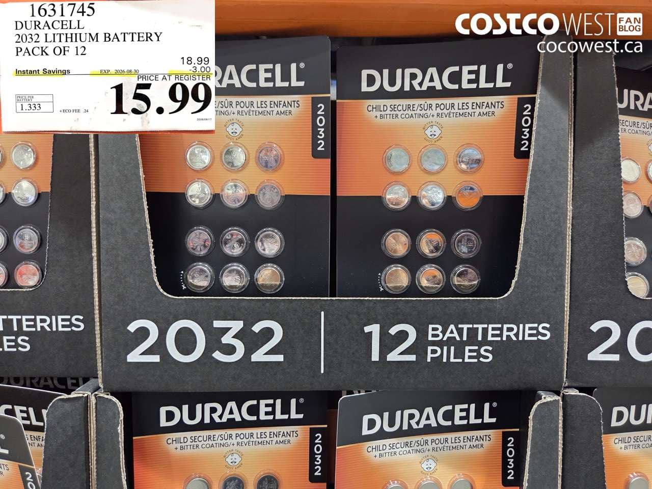 duracell 2032 lithium battery pack of 12