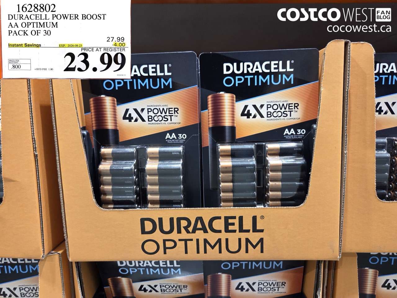 duracell power boost aa optimum pack of 30