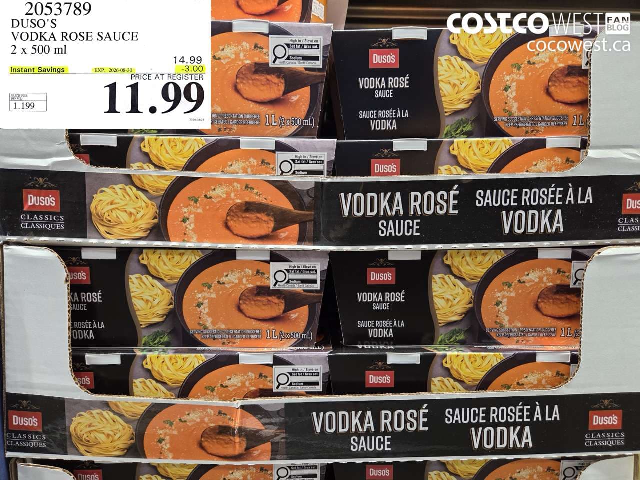 dusos vodka rose sauce 2 x 500 ml