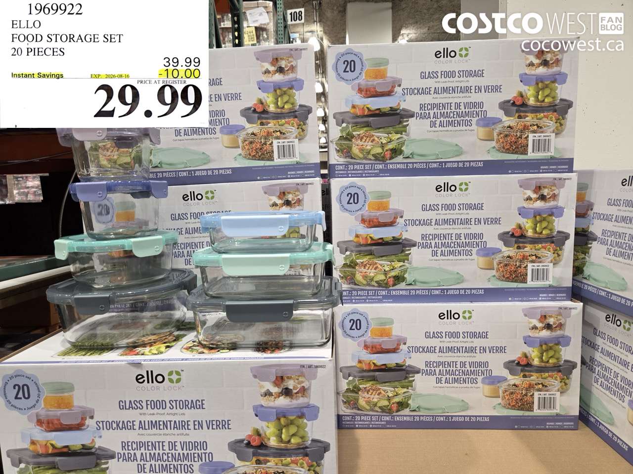 ello food storage set 20 pieces