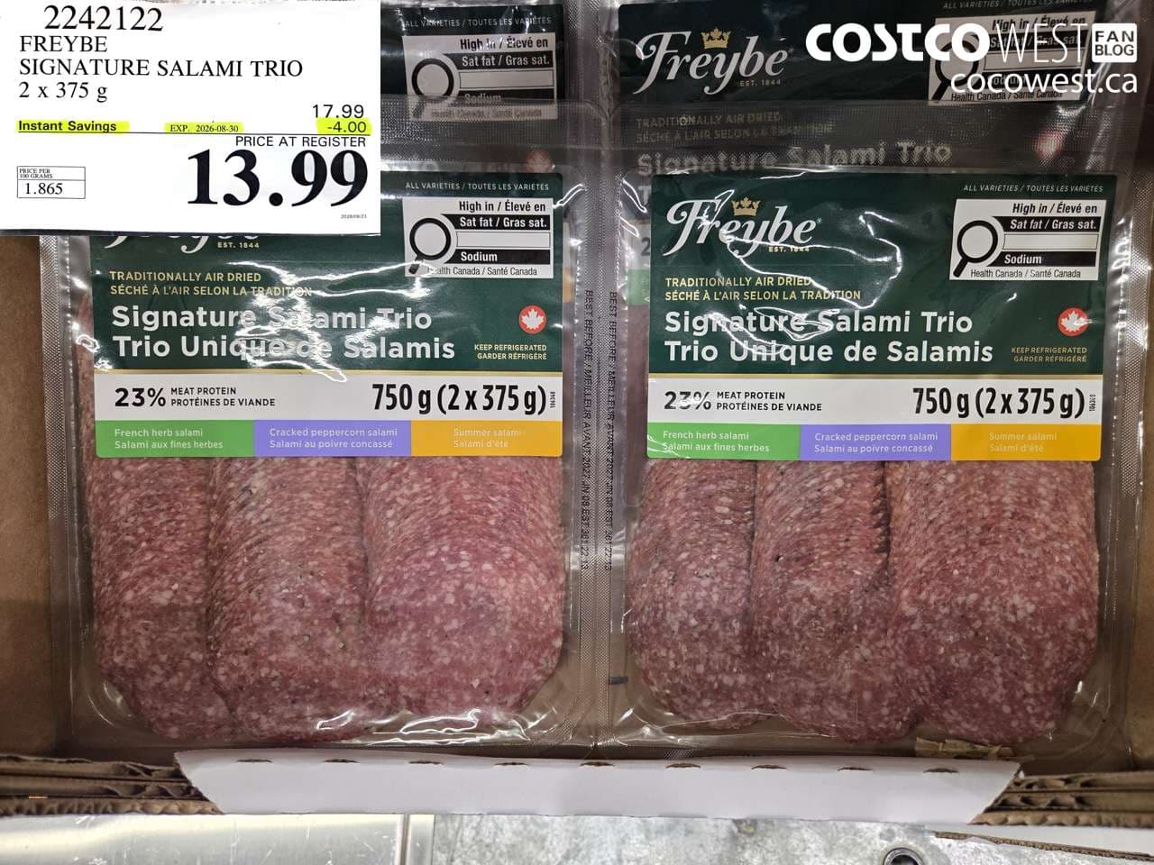 freybe signature salami trio 2 x 375 g