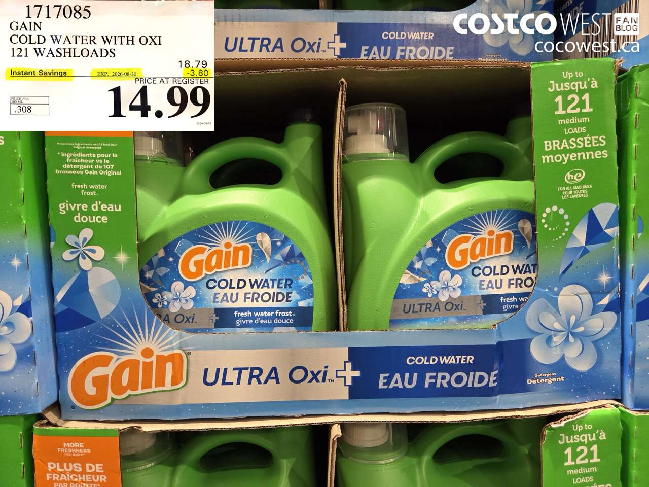 gain cold water with oxi 121 washloads