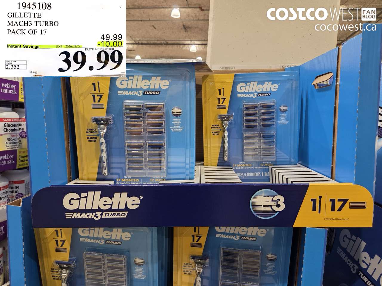 GILLETTE MACH3 TURBO PACK OF 17