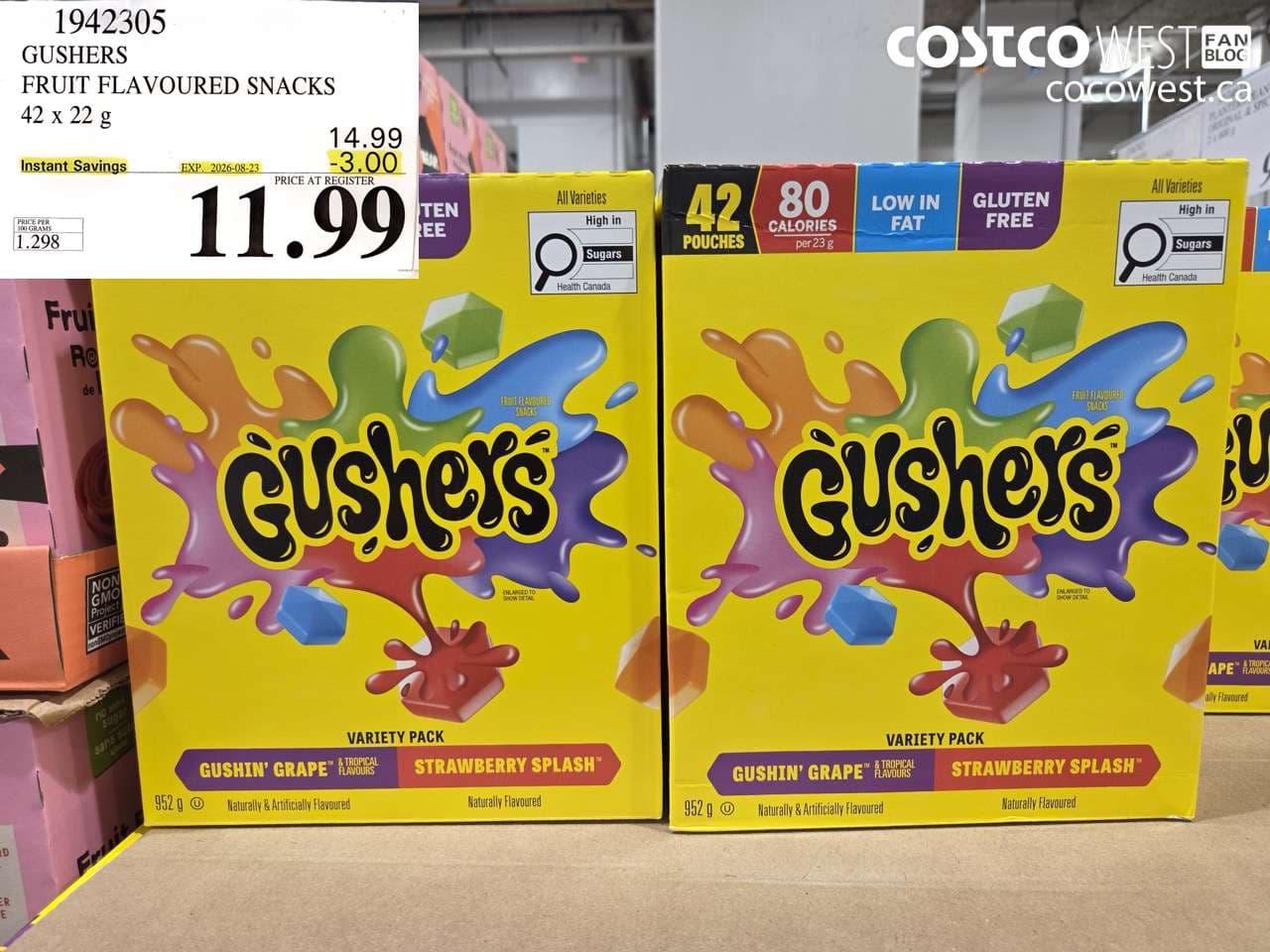 gushers fruit flavoured snacks 42 x 22 g