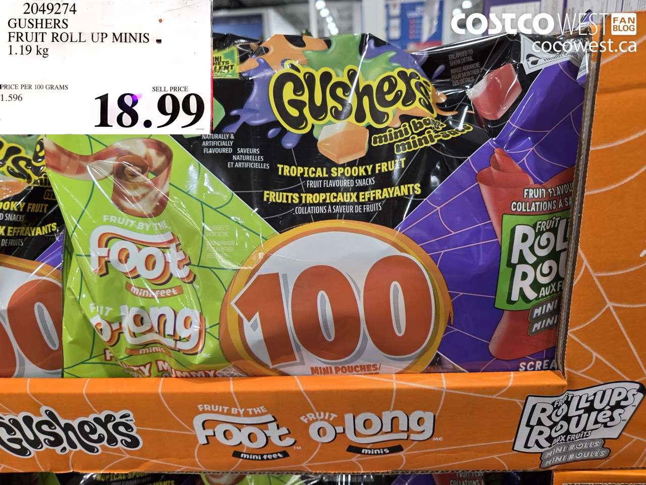 GUSHERS FRUIT ROLL UP MINIS 1.19 KG