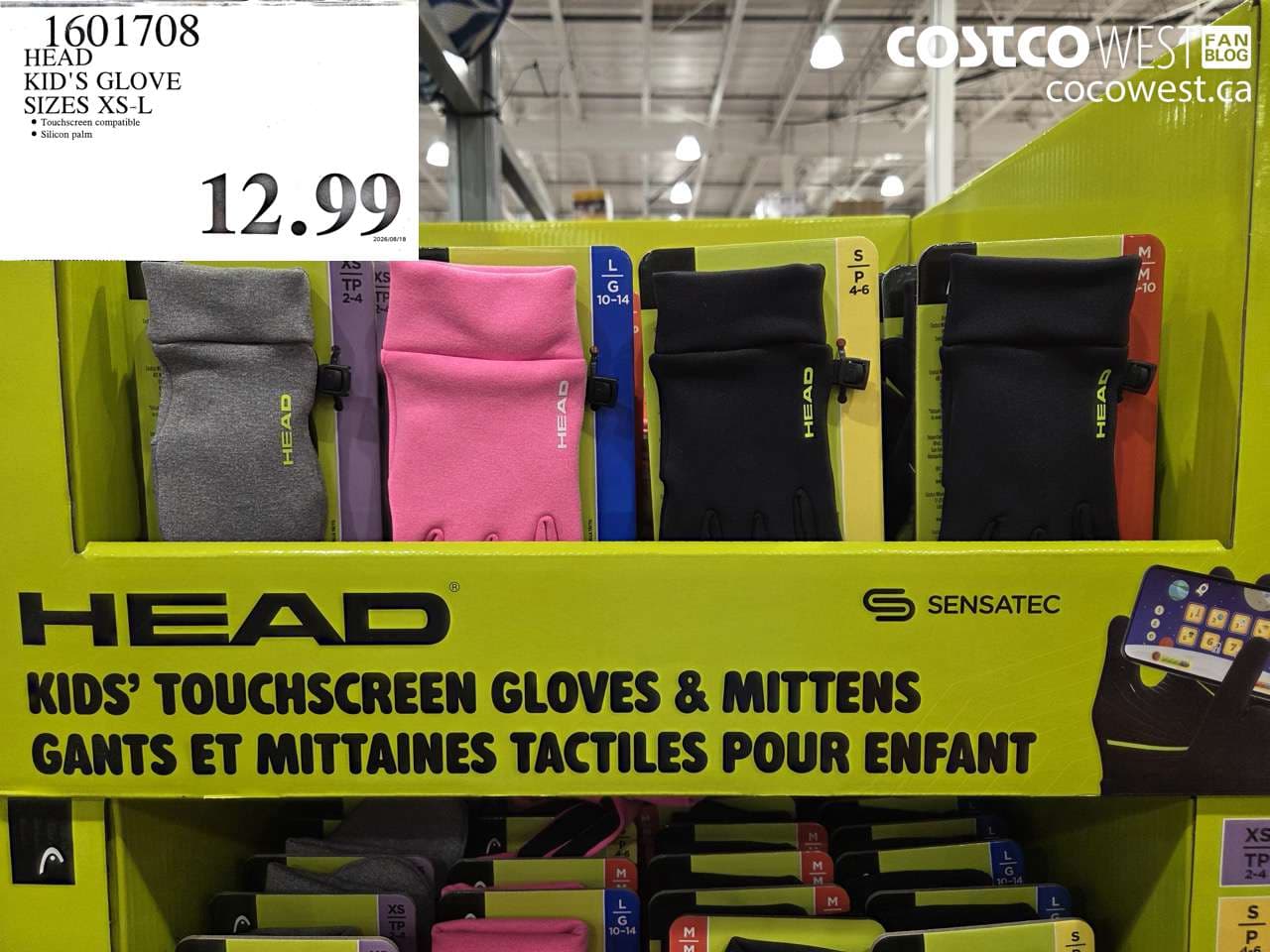 HEAD KID’S GLOVE SIZES XS-L
