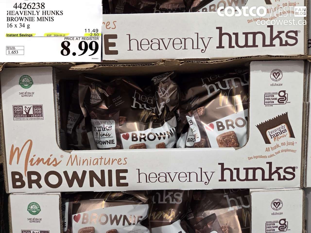 HEAVENLY HUNKS BROWNIE MINIS 16 X 34 G