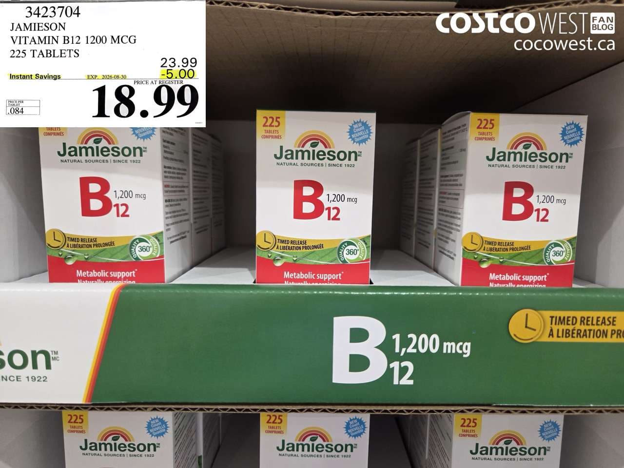 jamieson vitamin b12 1200 mcg 225 tablets