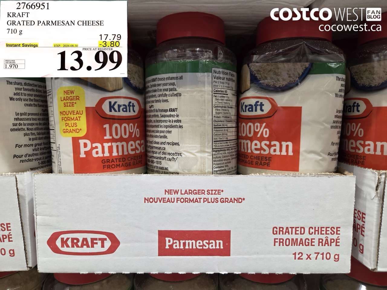 kraft grated parmesan cheese 710 g