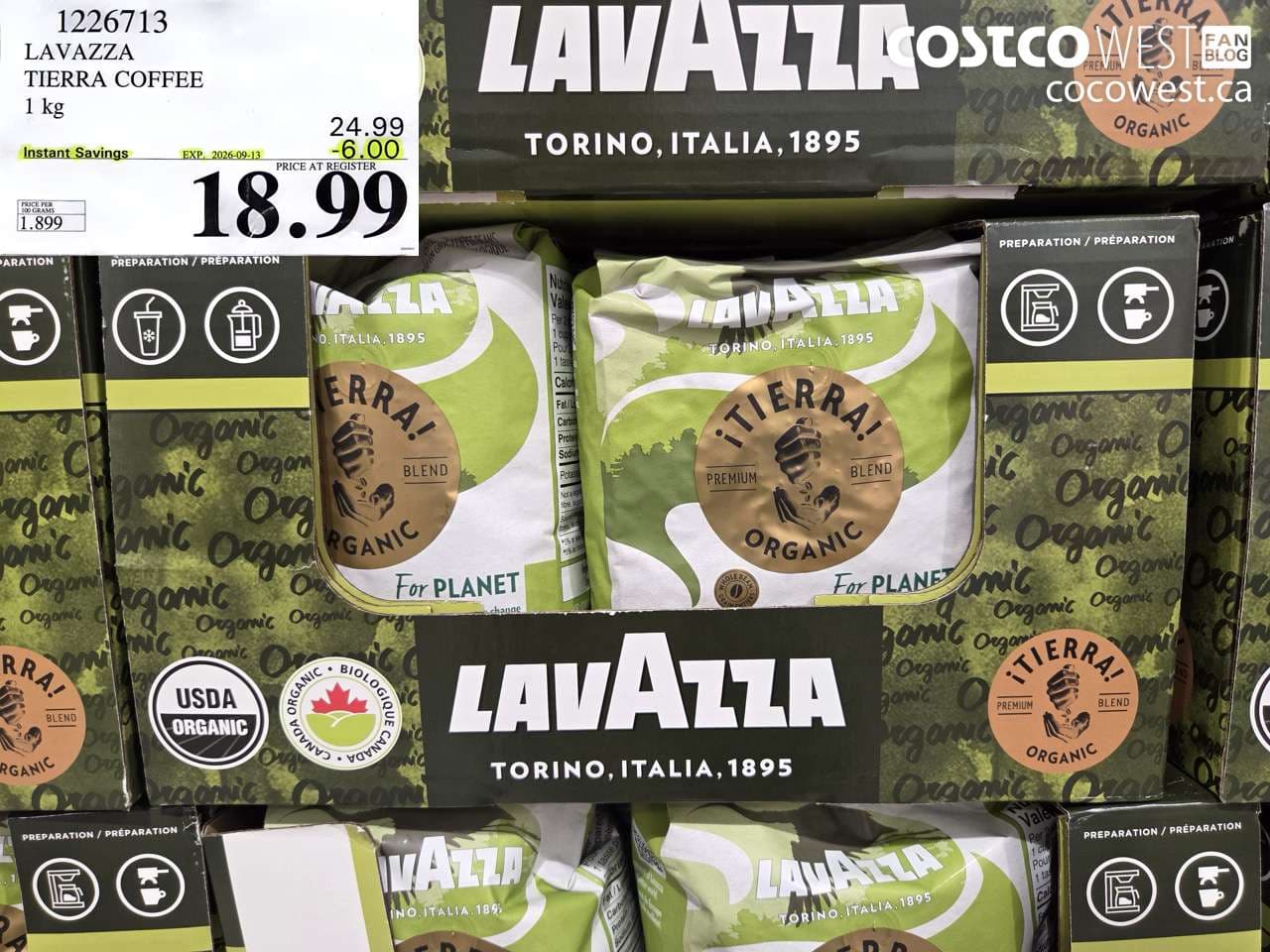 LAVAZZA TIERRA COFFEE 1 KG