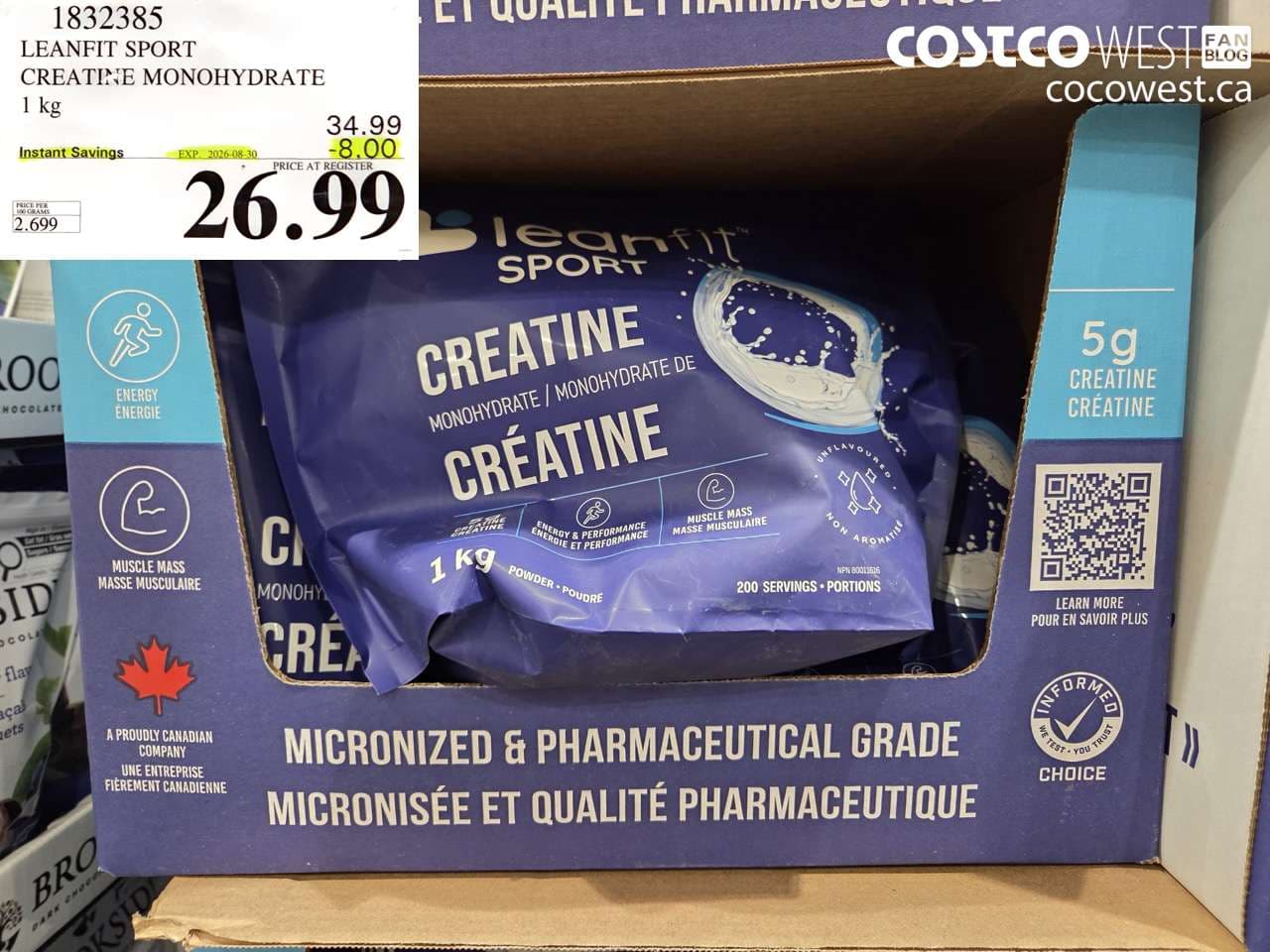 leanfit sport creatine monohydrate 1 kg