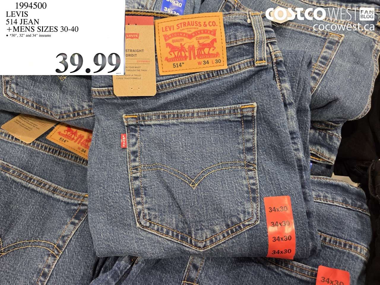 levis 514 jean mens sizes 3040
