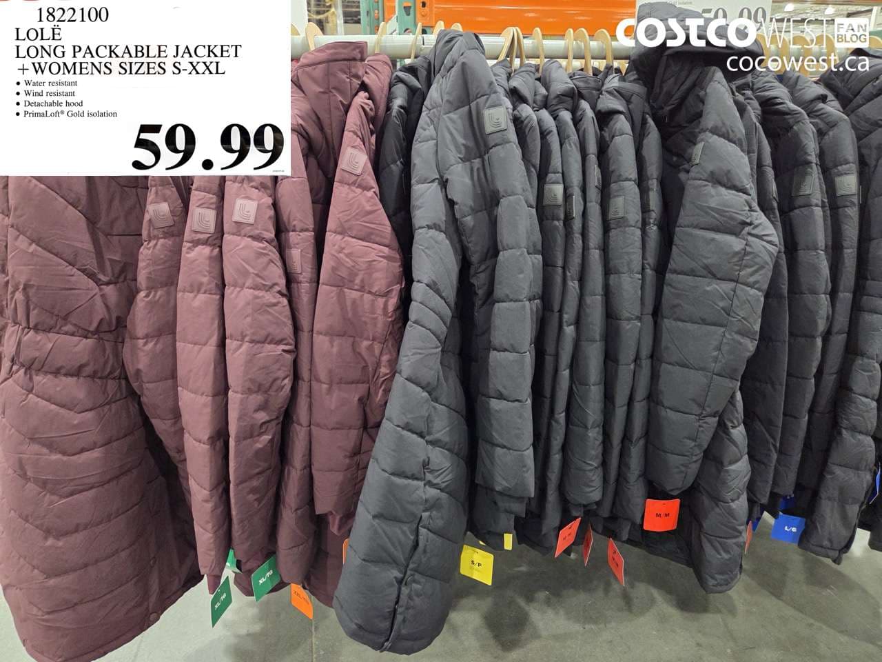 lol long packable jacket womens sizes sxxl