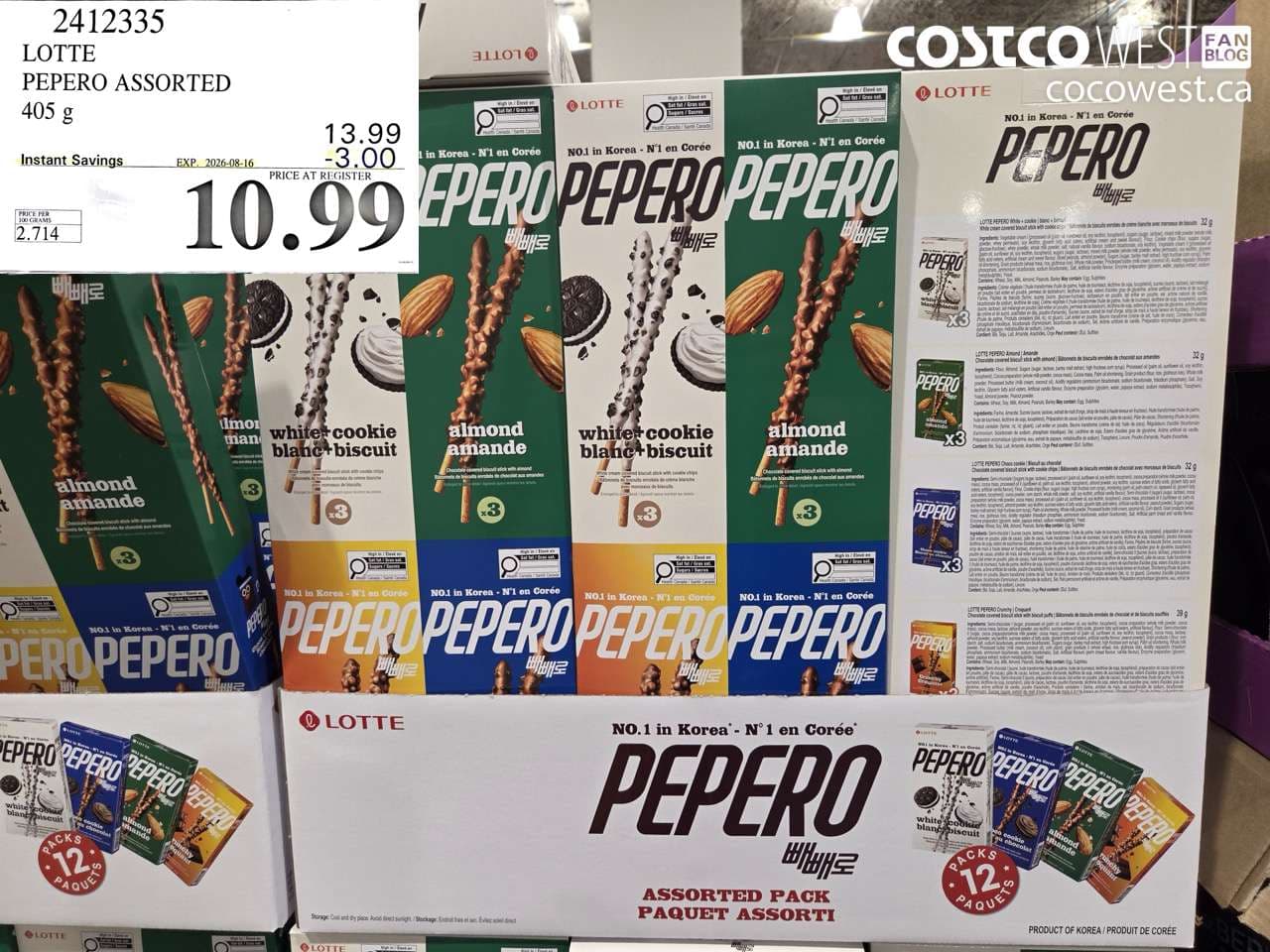 lotte pepero assorted 405 g