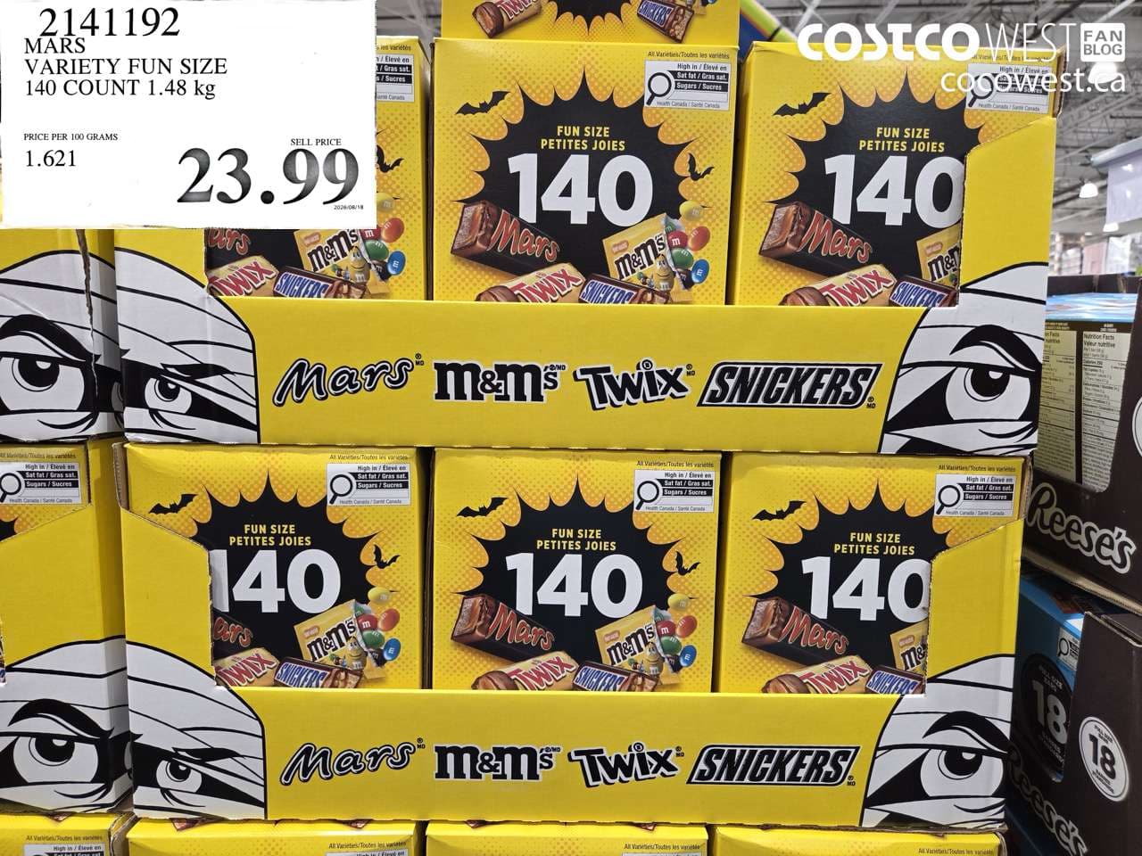 MARS VARIETY FUN SIZE 140 COUNT 1.48 KG