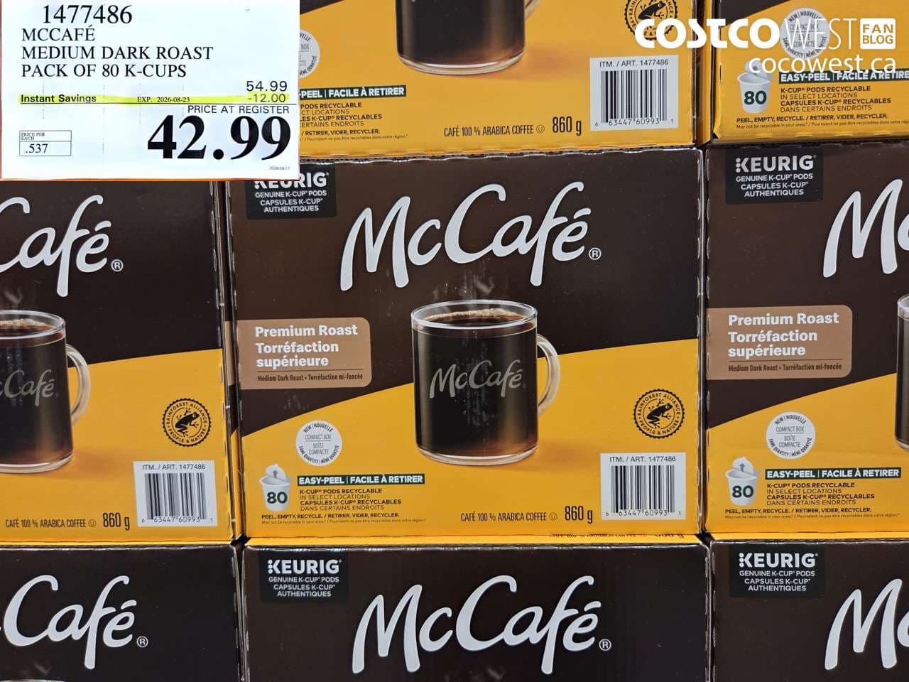 mccaf medium dark roast pack of 80 kcups