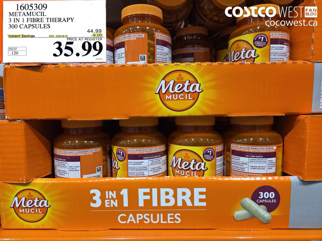 metamucil 3 in 1 fibre therapy 300 capsules