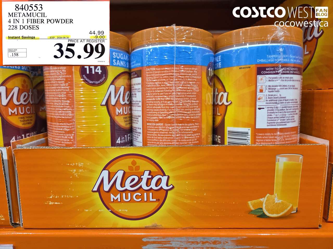 metamucil 4 in 1 fiber powder 228 doses