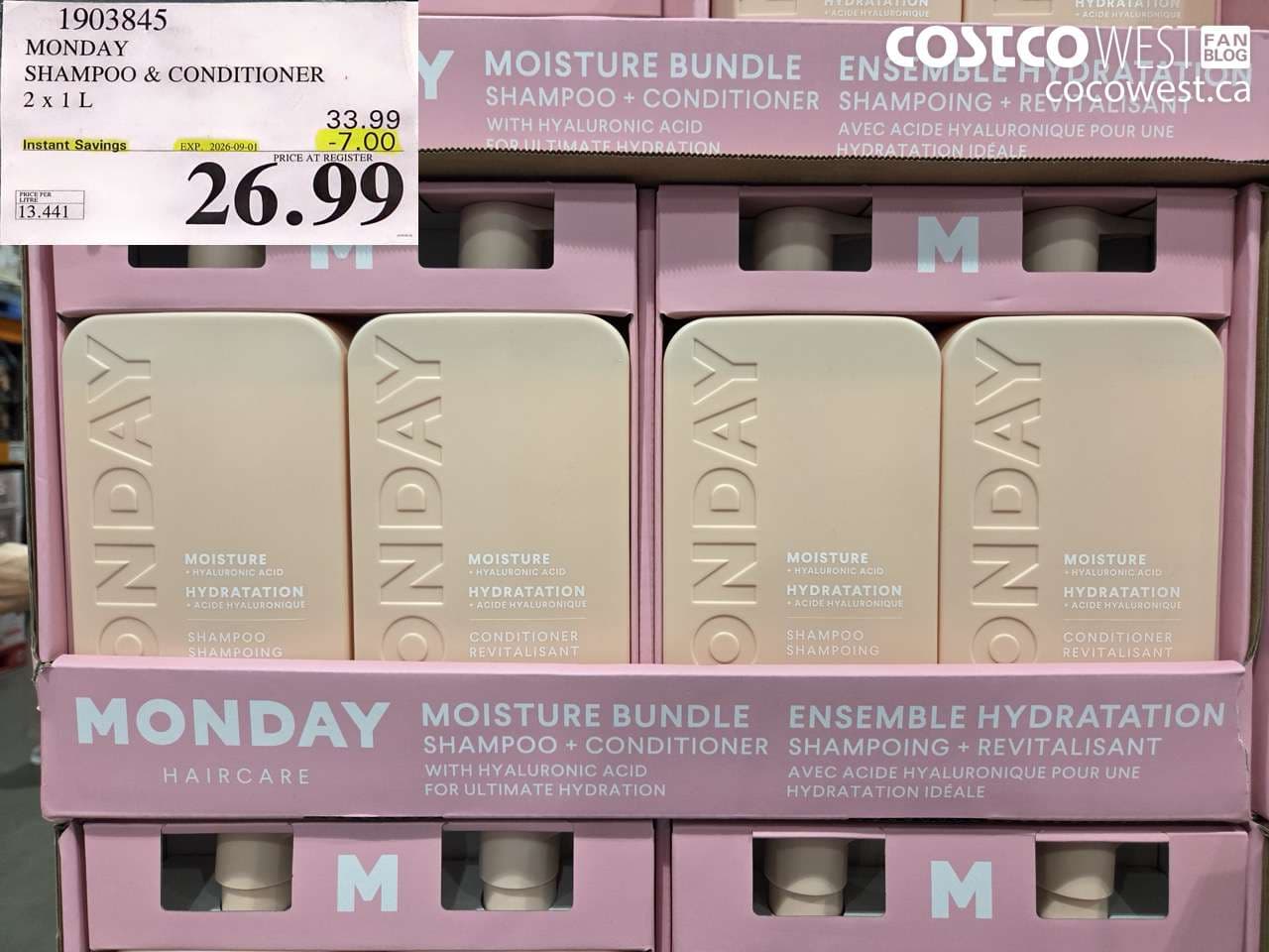 monday shampoo  conditioner 2 x 1 l
