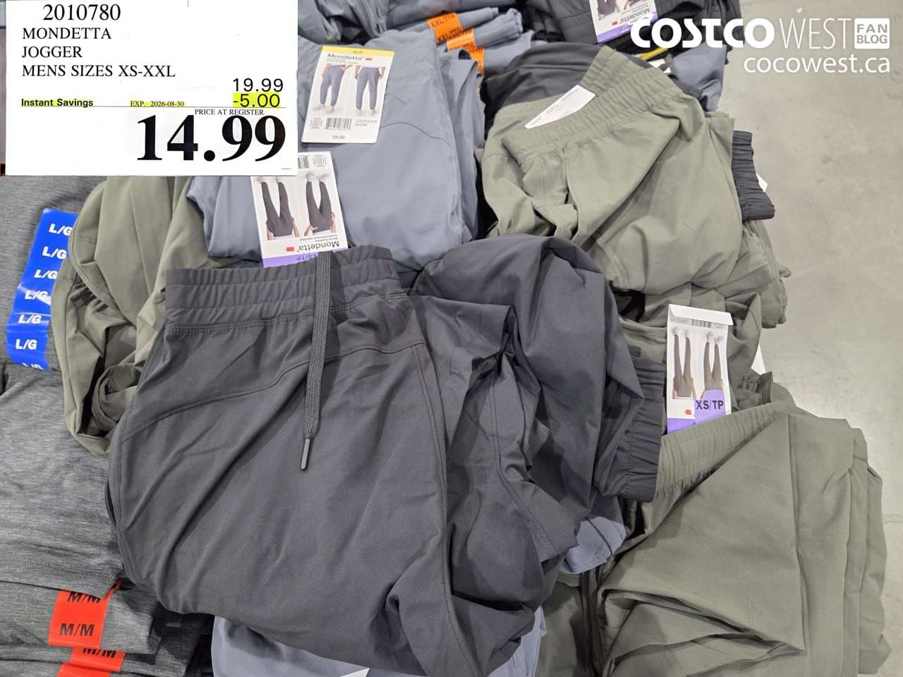 mondetta jogger mens sizes xsxxl