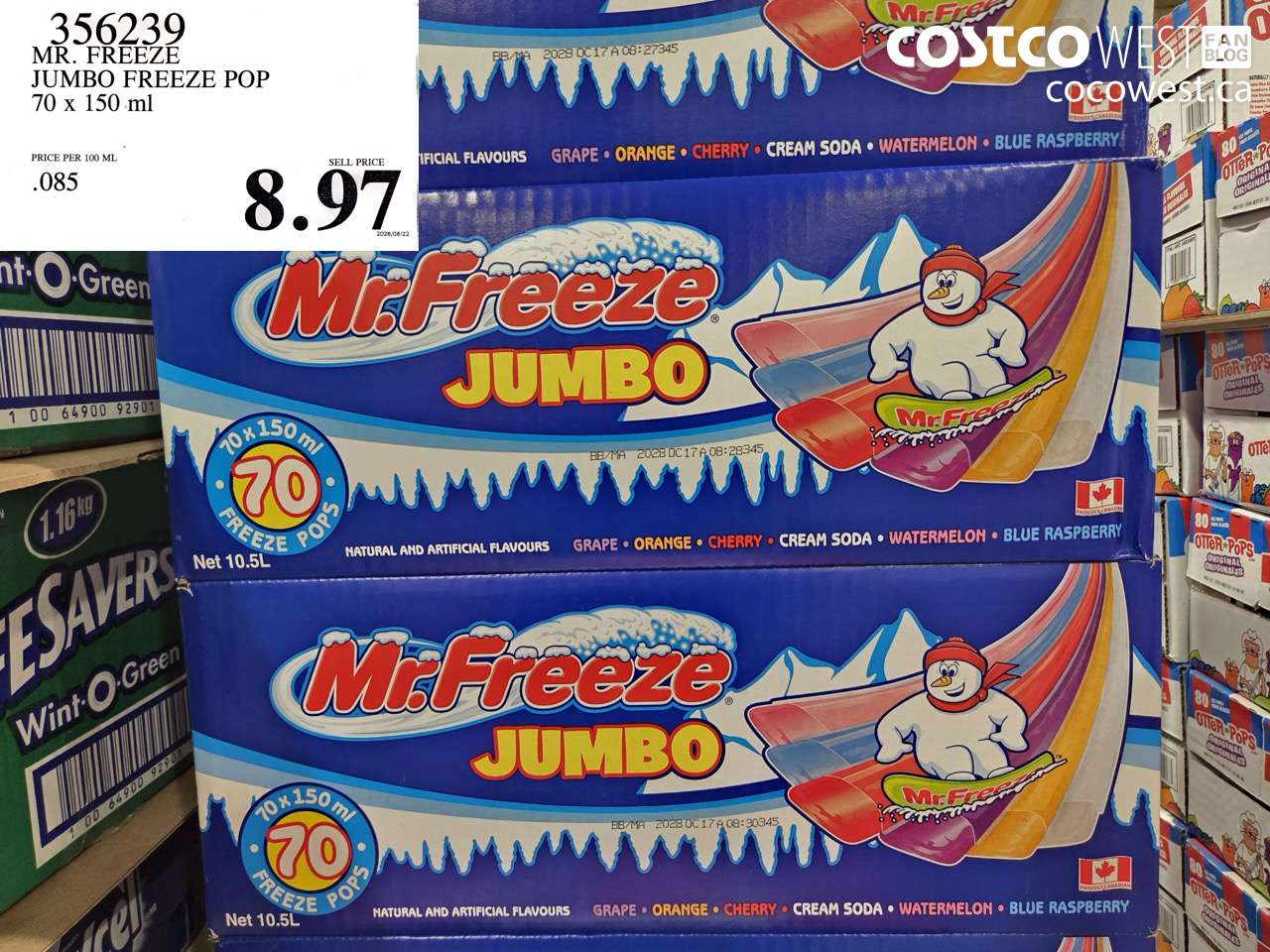 mr freeze jumbo freeze pop 70 x 150 ml