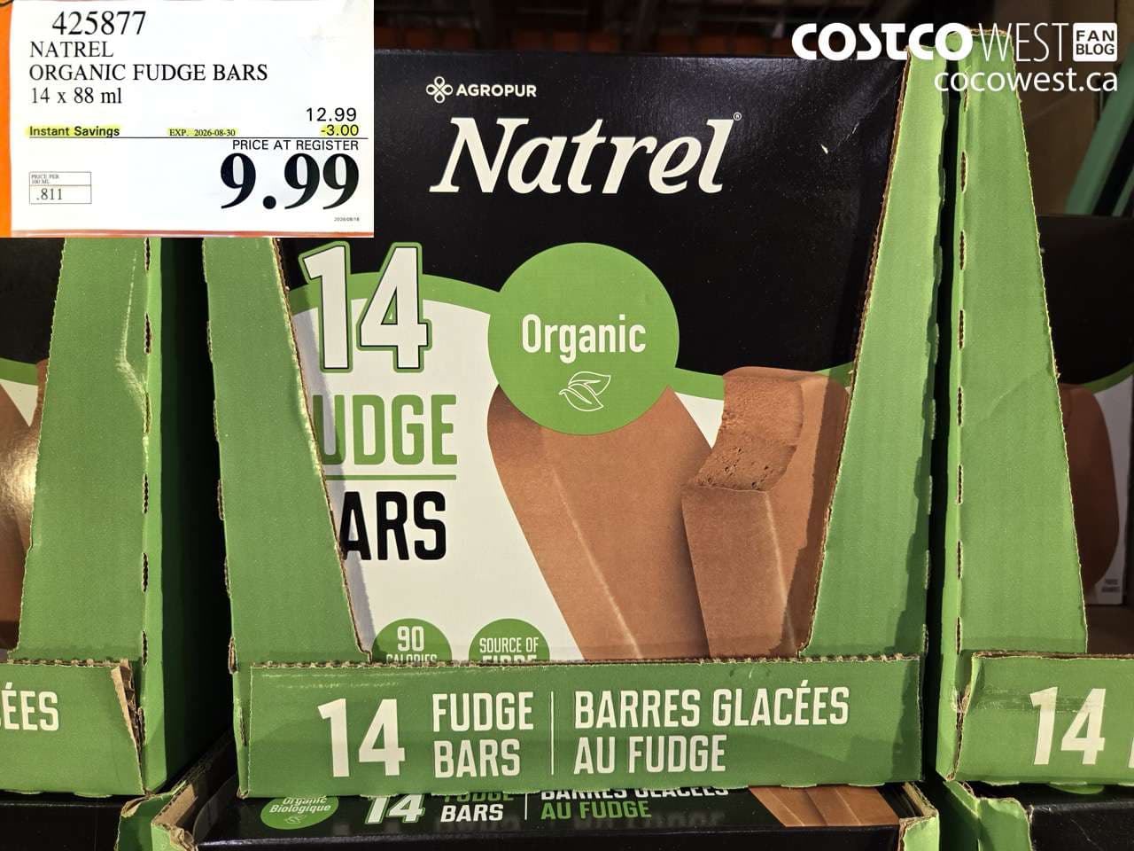 natrel organic fudge bars 14 x 88 ml