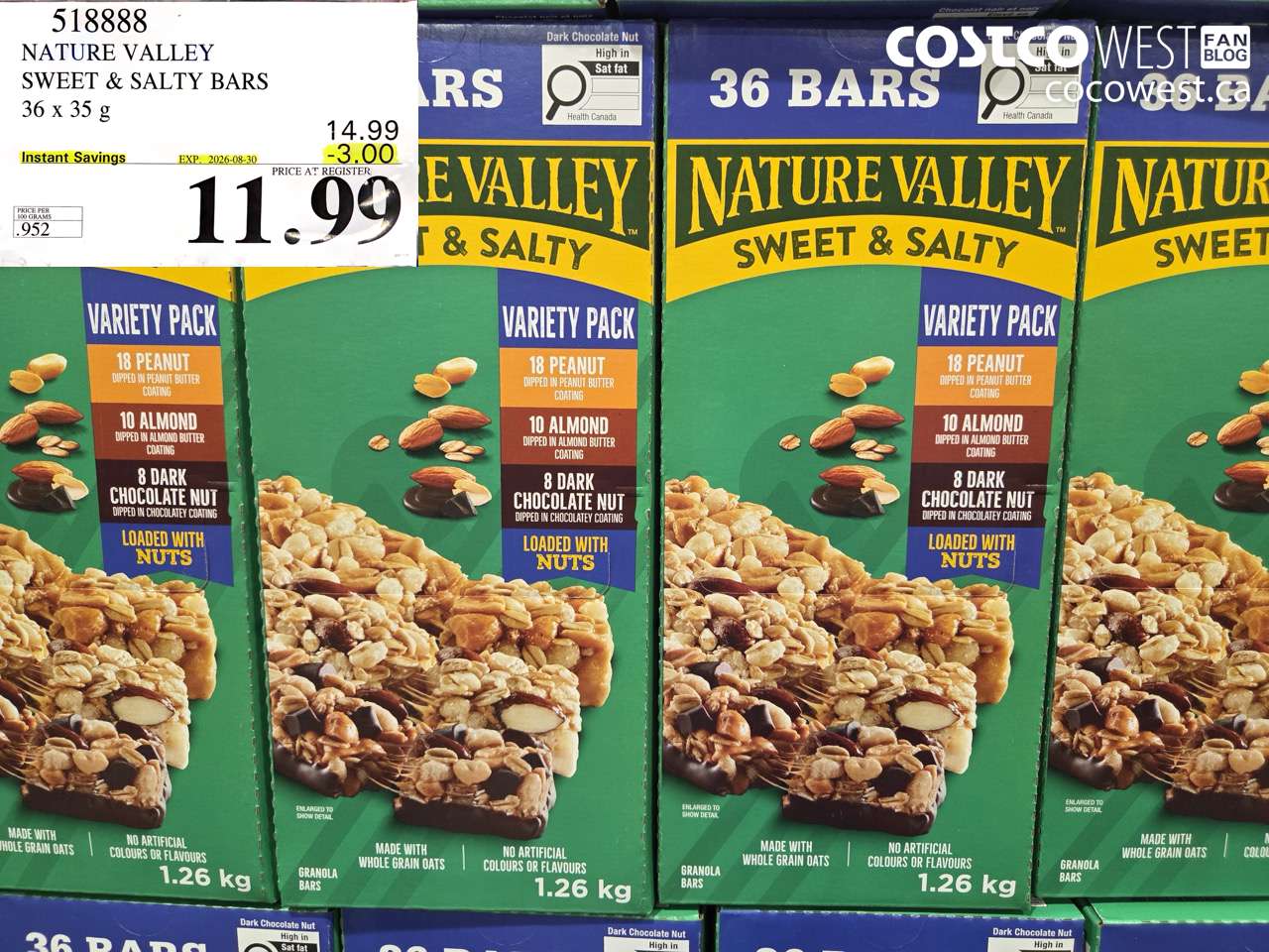 nature valley sweet  salty bars 36 x 35 g