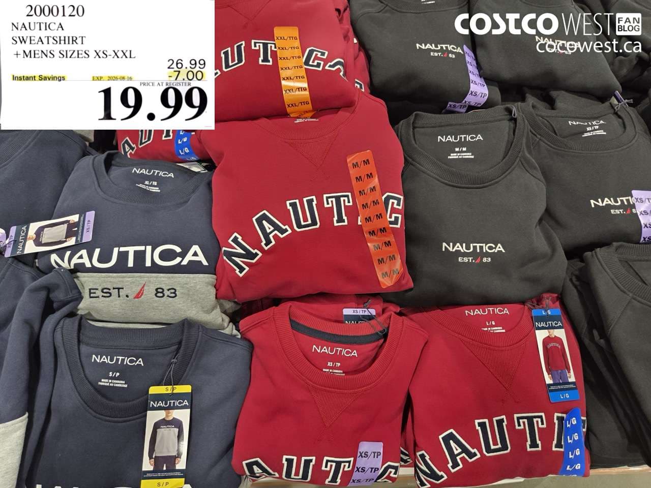 nautica sweatshirt mens sizes xsxxl