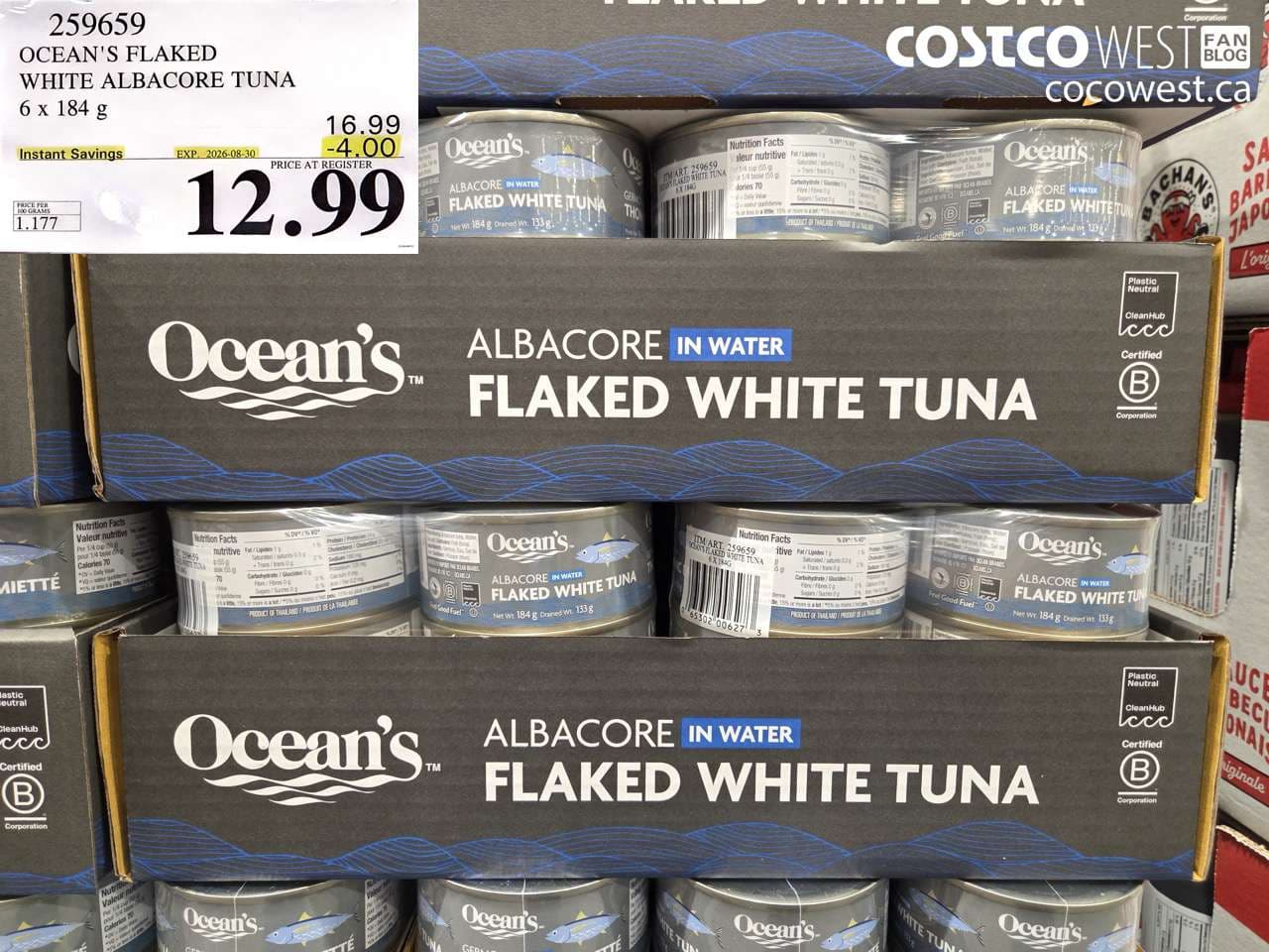 oceans flaked white albacore tuna 6 x 184 g