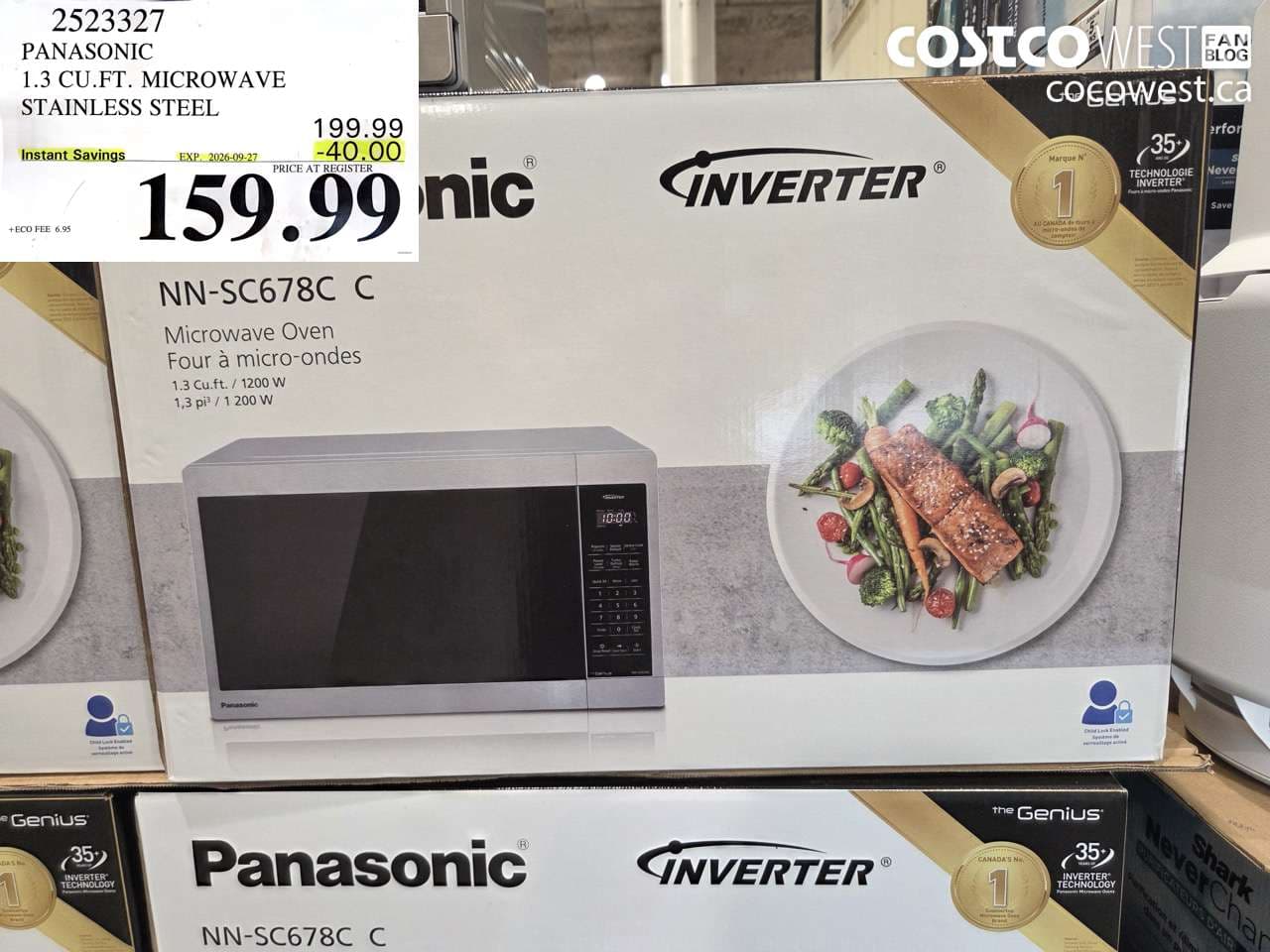PANASONIC 1.3 CU.FT. MICROWAVE STAINLESS STEEL