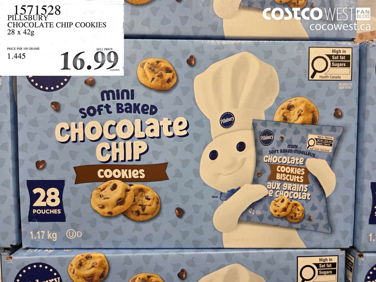PILLSBURY CHOCOLATE CHIP COOKIES 28 X 42G