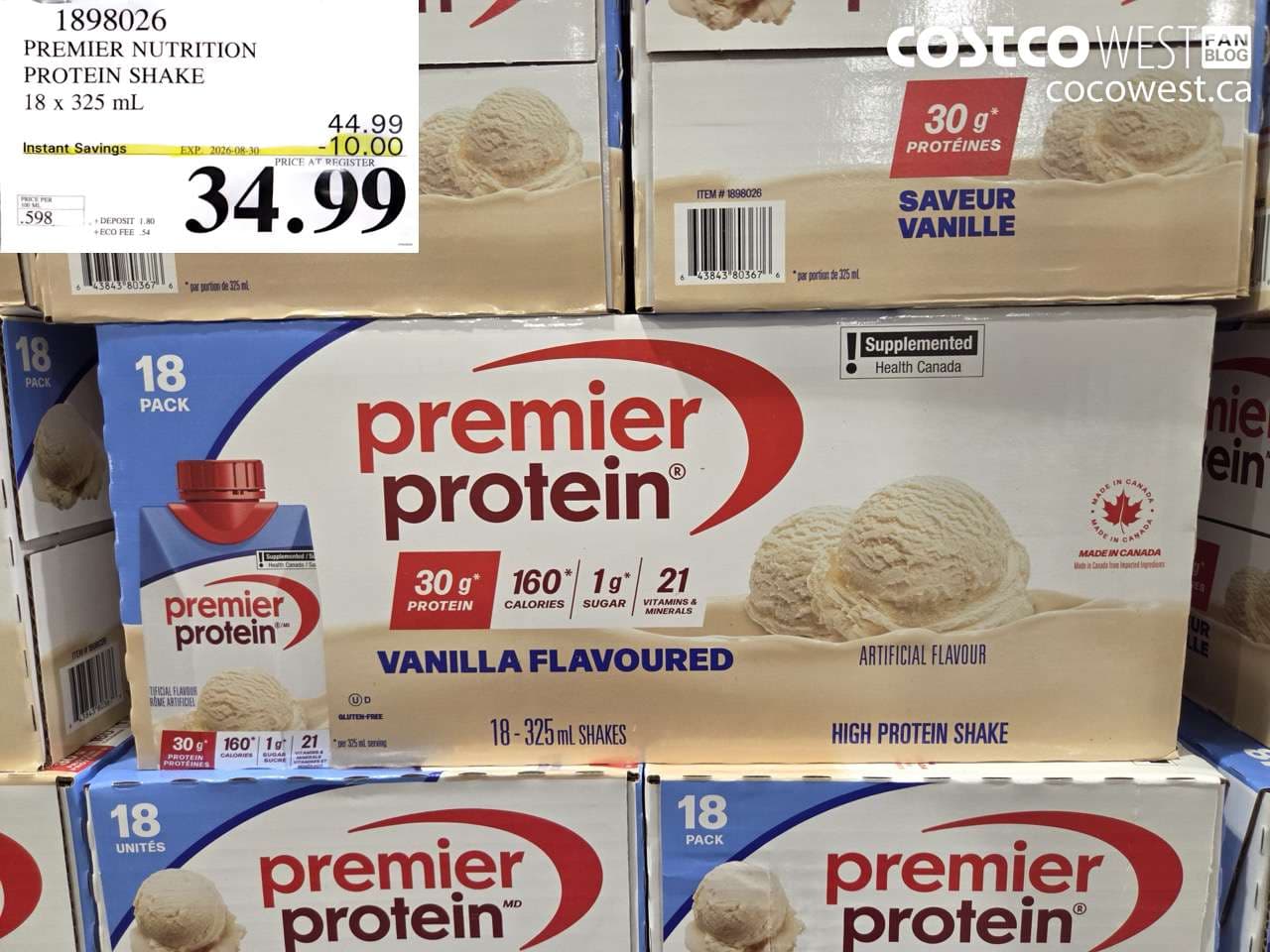 premier nutrition protein shake 18 x 325 ml