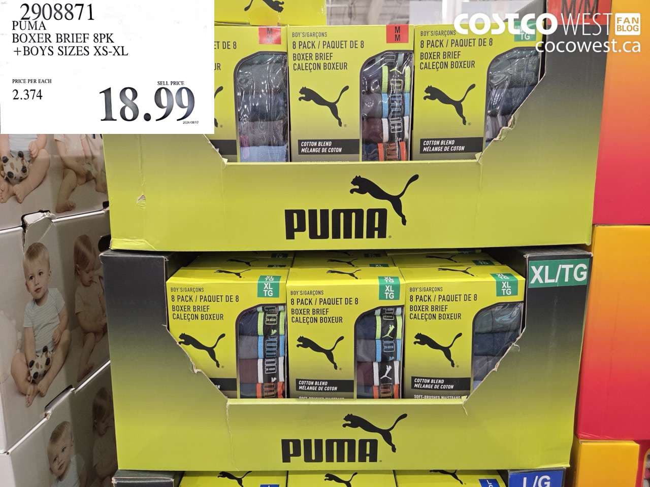 puma boxer brief 8pk boys sizes xsxl