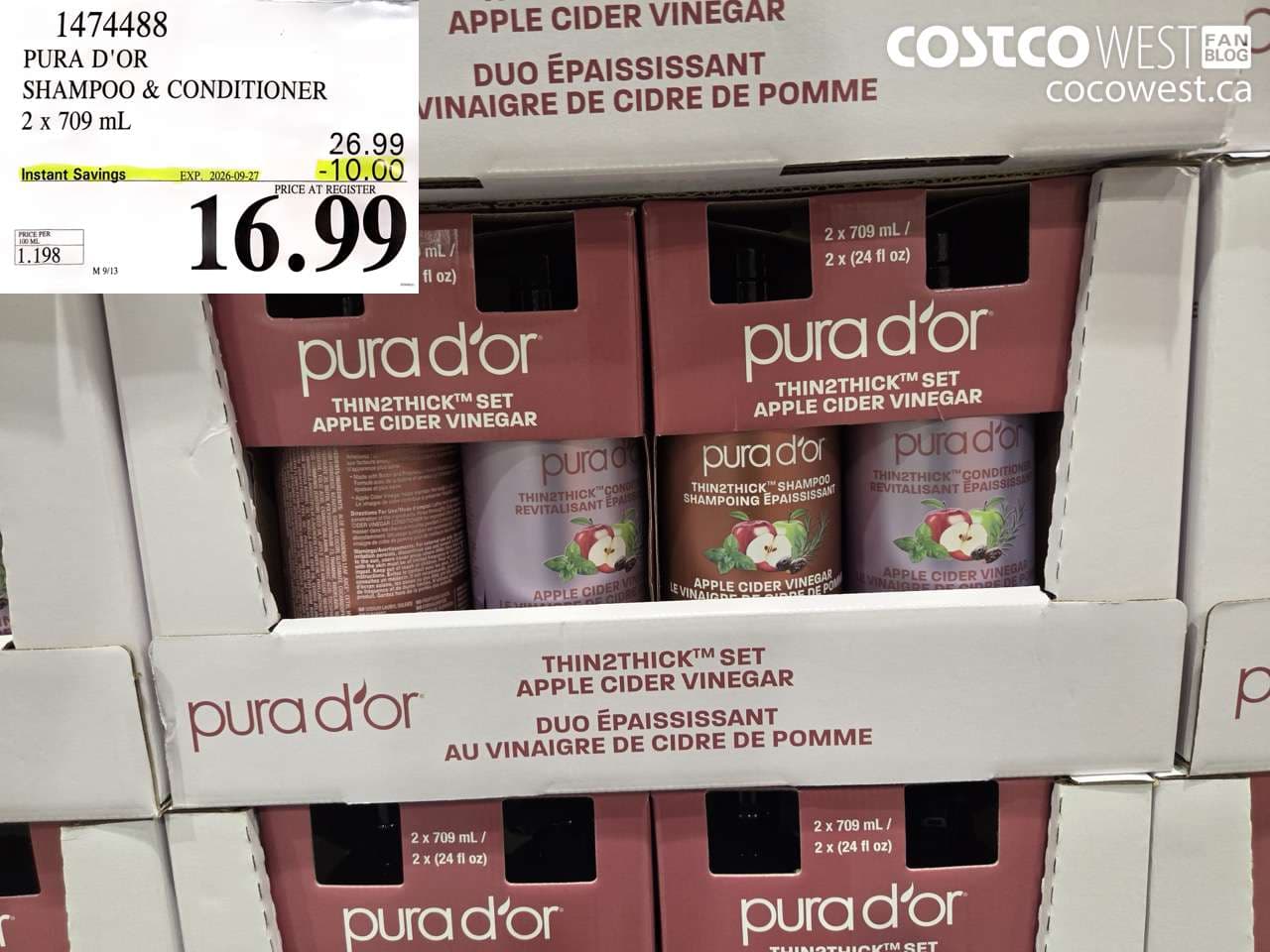 PURA D’OR SHAMPOO & CONDITIONER 2 X 709 ML