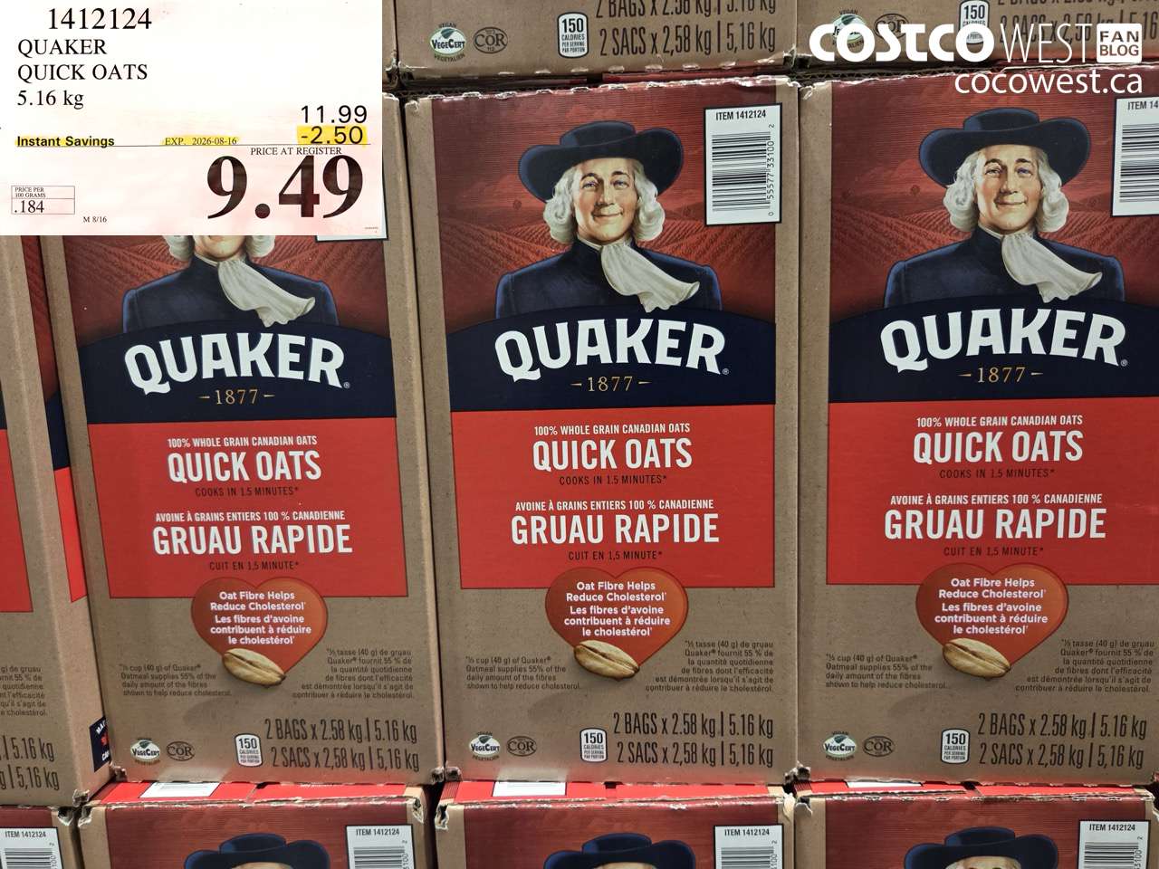quaker quick oats 516 kg
