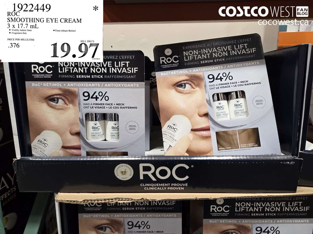 roc smoothing eye cream 3 x 177 ml