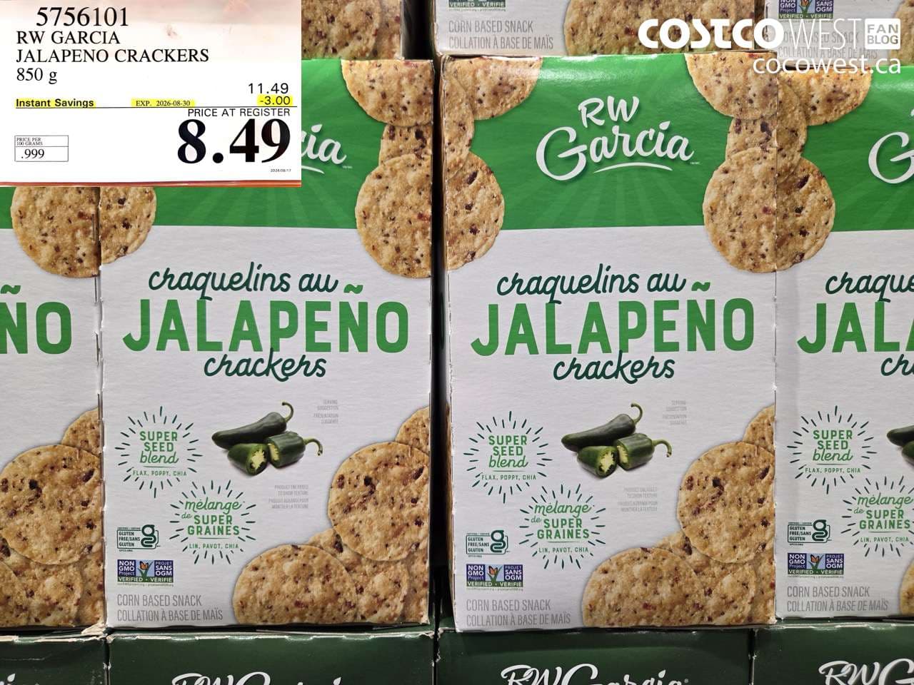 rw garcia jalapeno crackers 850 g