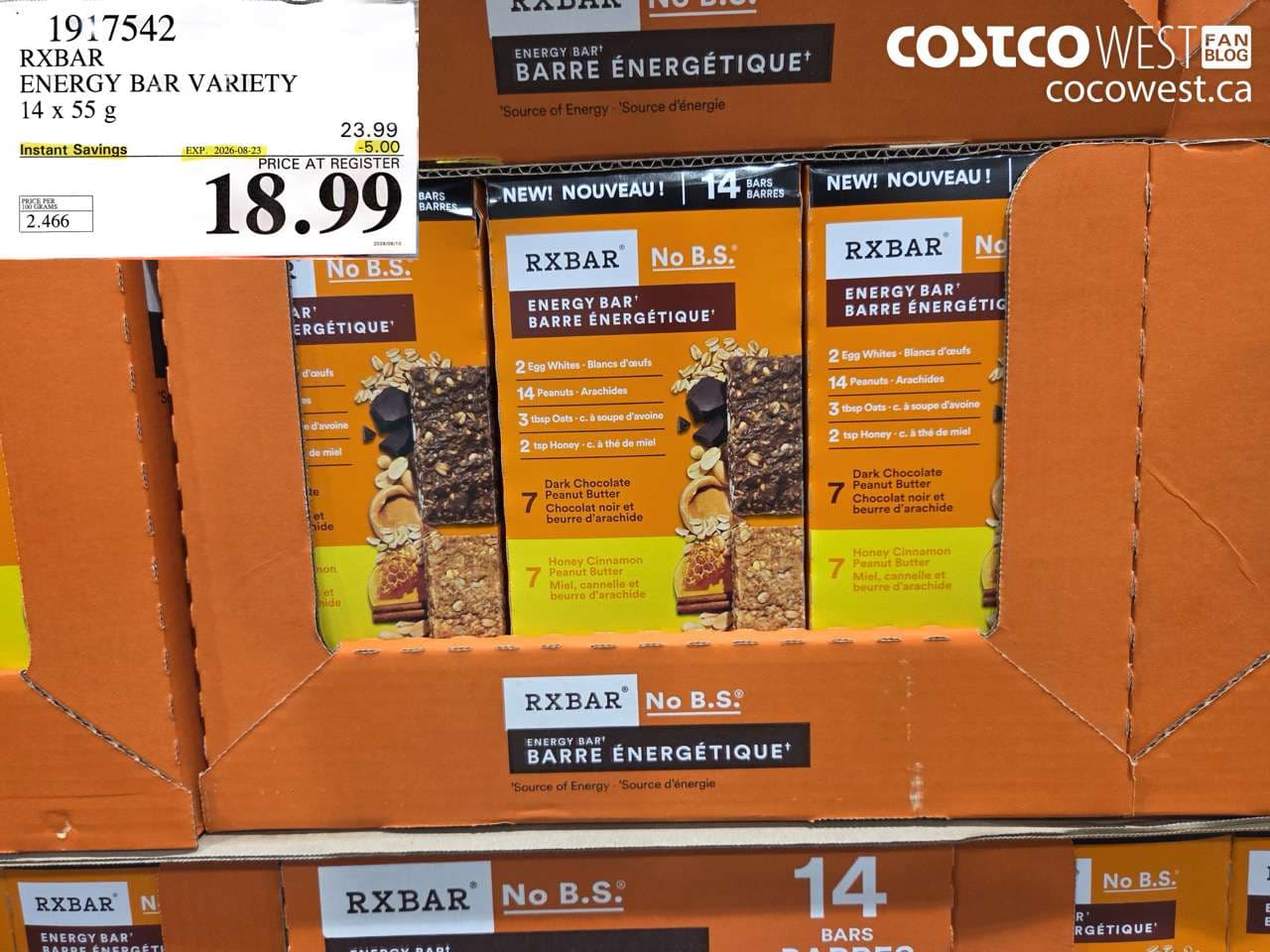 rxbar energy bar variety 14 x 55 g