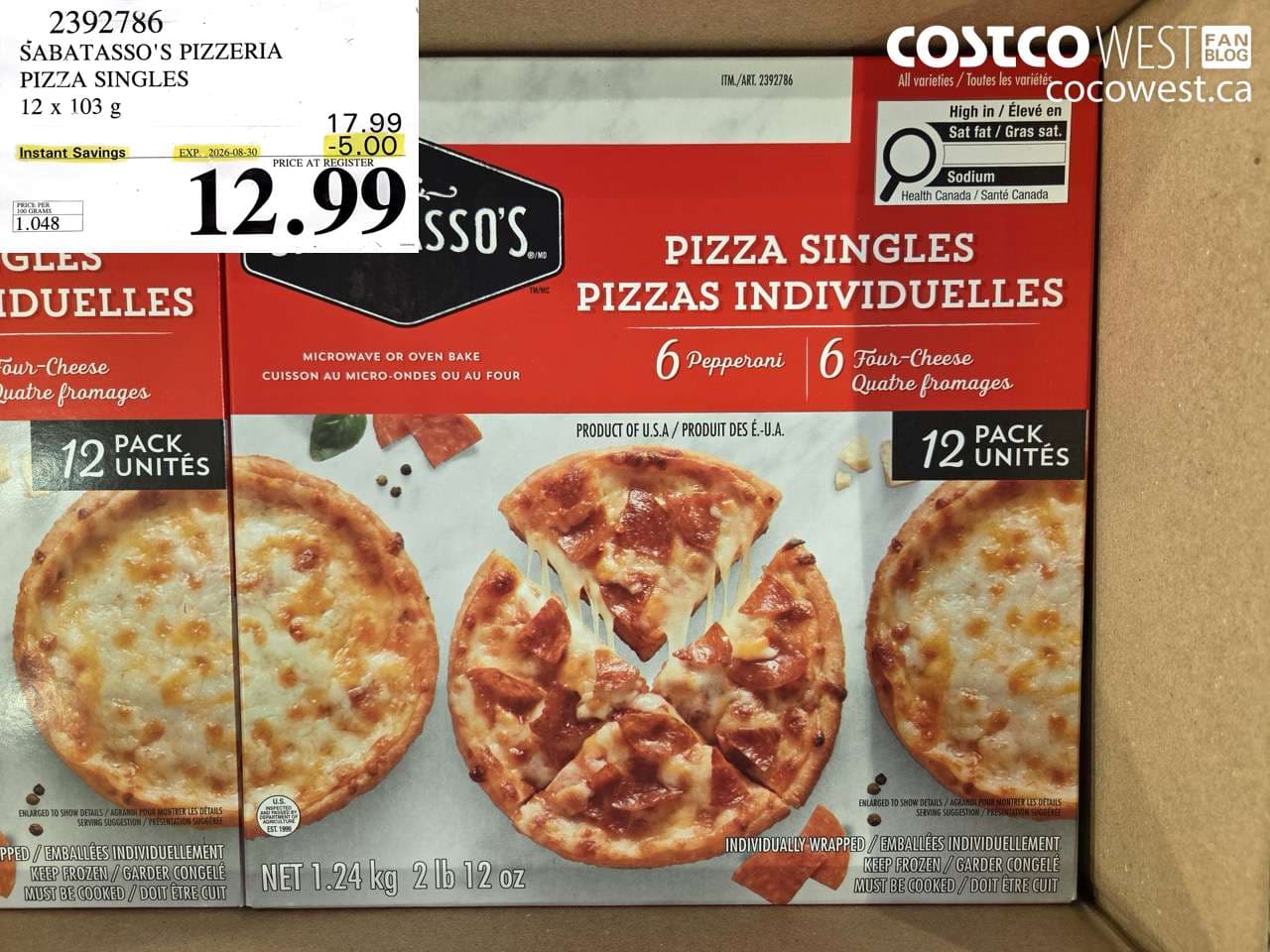 sabatassos pizzeria pizza singles 12 x 103 g