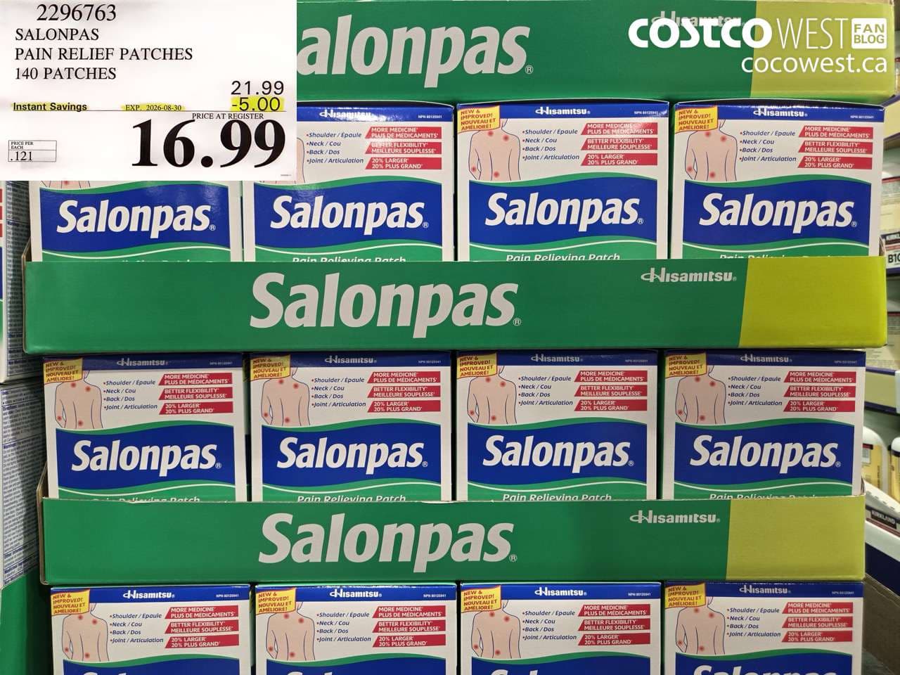 salonpas pain relief patches 140 patches