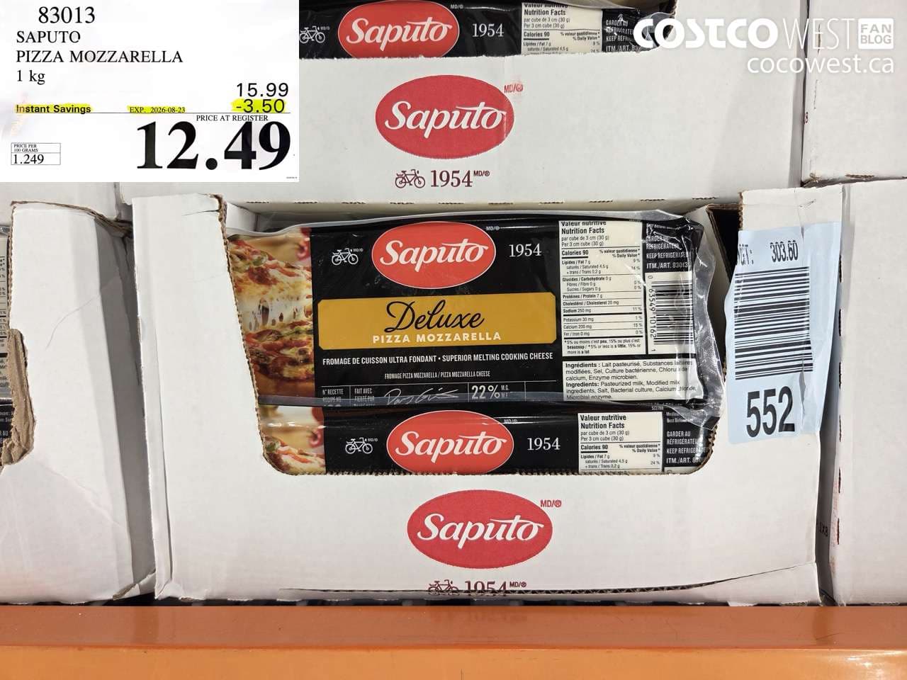 saputo pizza mozzarella 1 kg