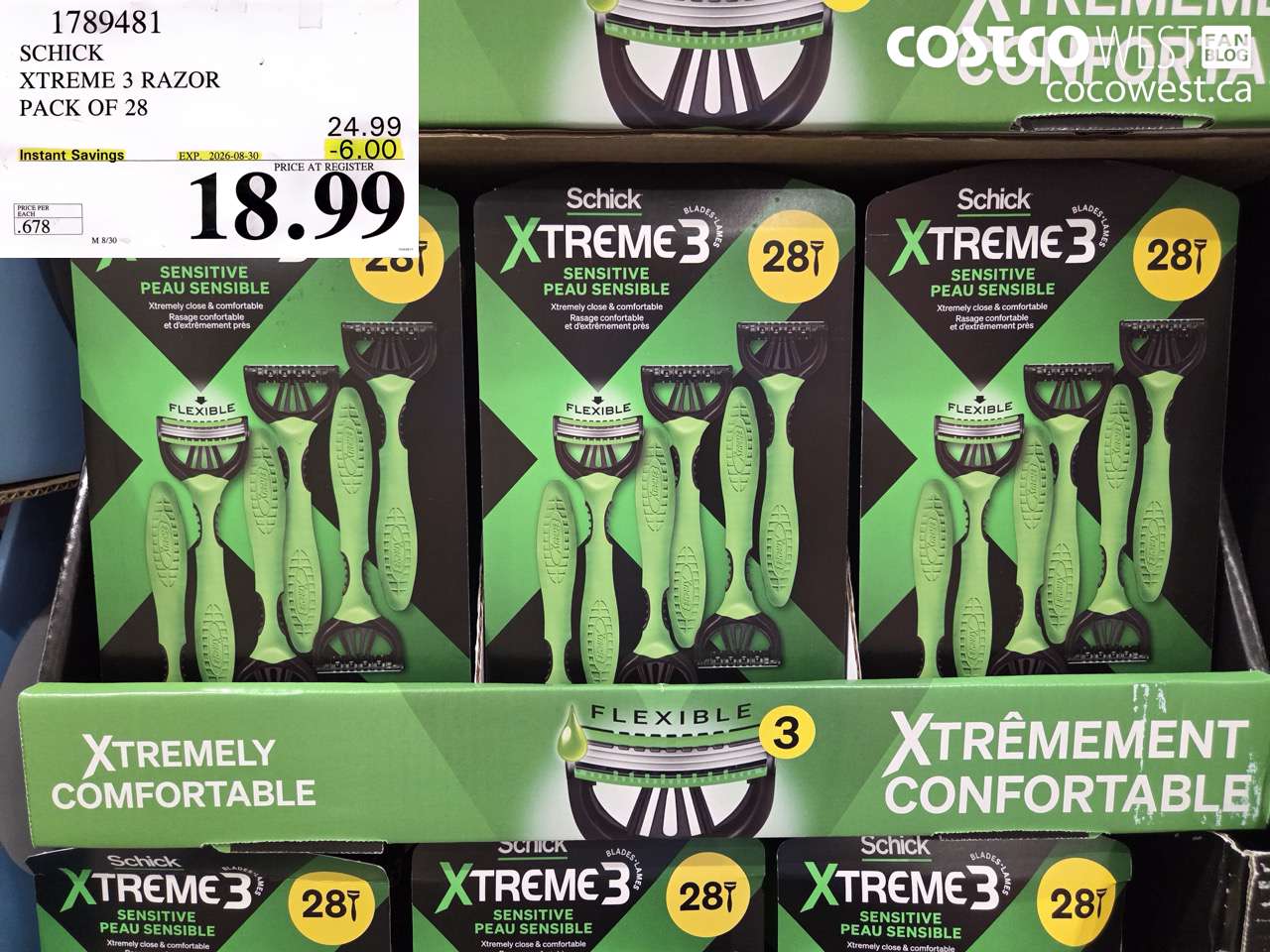 schick xtreme 3 razor pack of 28